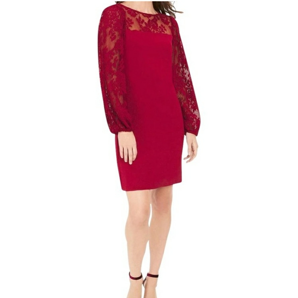 WHBM Lace Sleeved Party Shift Dress
